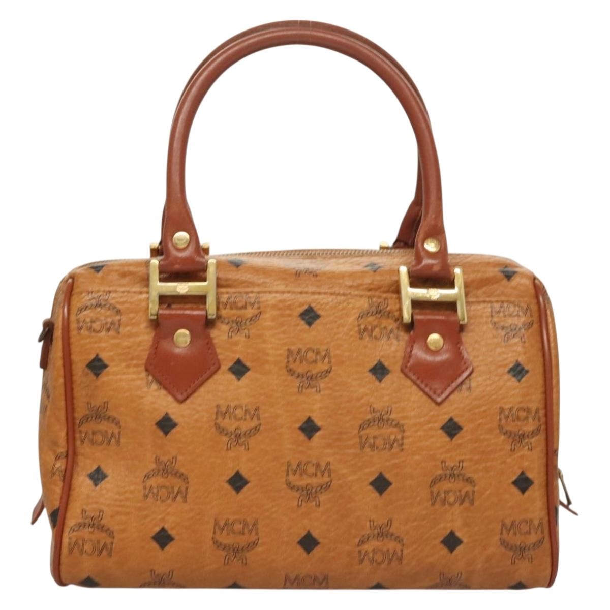 MCM Visetos Canvas And Leather Brown Canvas Bag (Pre-Owned)