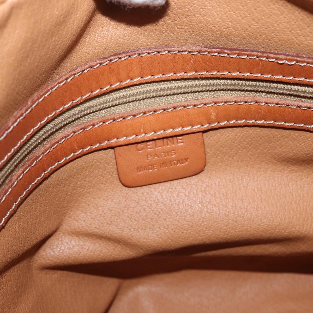 Celine Vintage Macadam Canvas And Leather Brown Canvas Handbag (Pre-Owned)