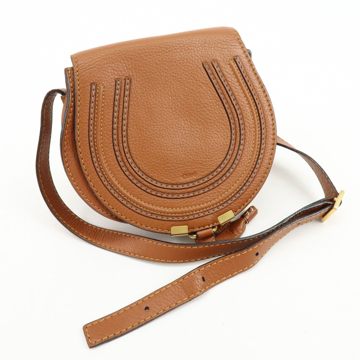 Chloe Marcie Leather Brown Leather Crossbody Bag Bag (Pre-Owned)
