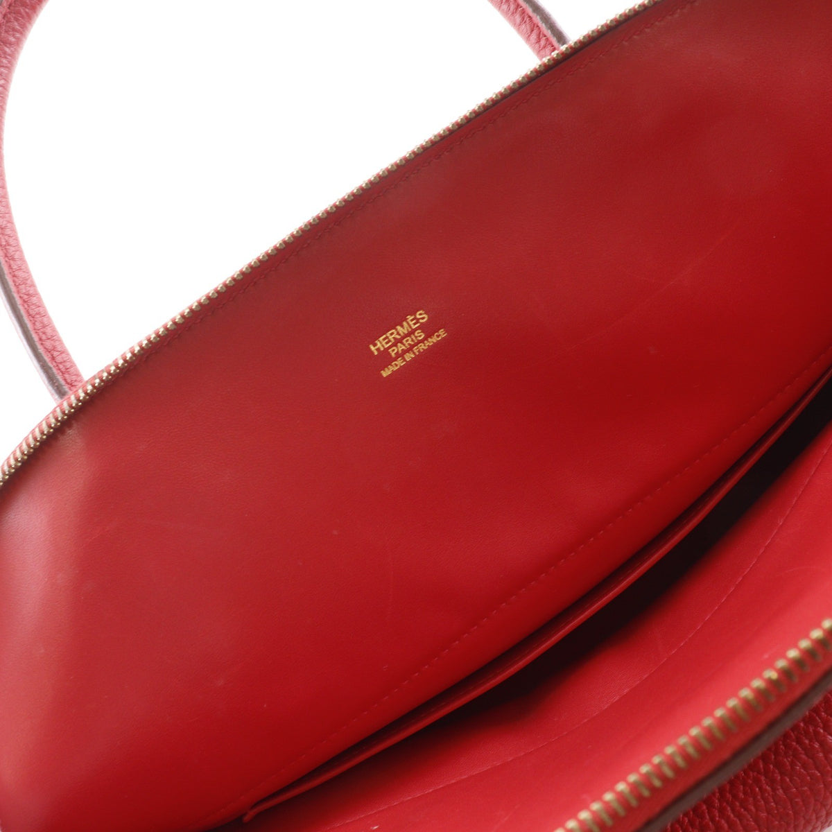 Hermes Bolide Clemence Red Leather Handbag (Pre-Owned)