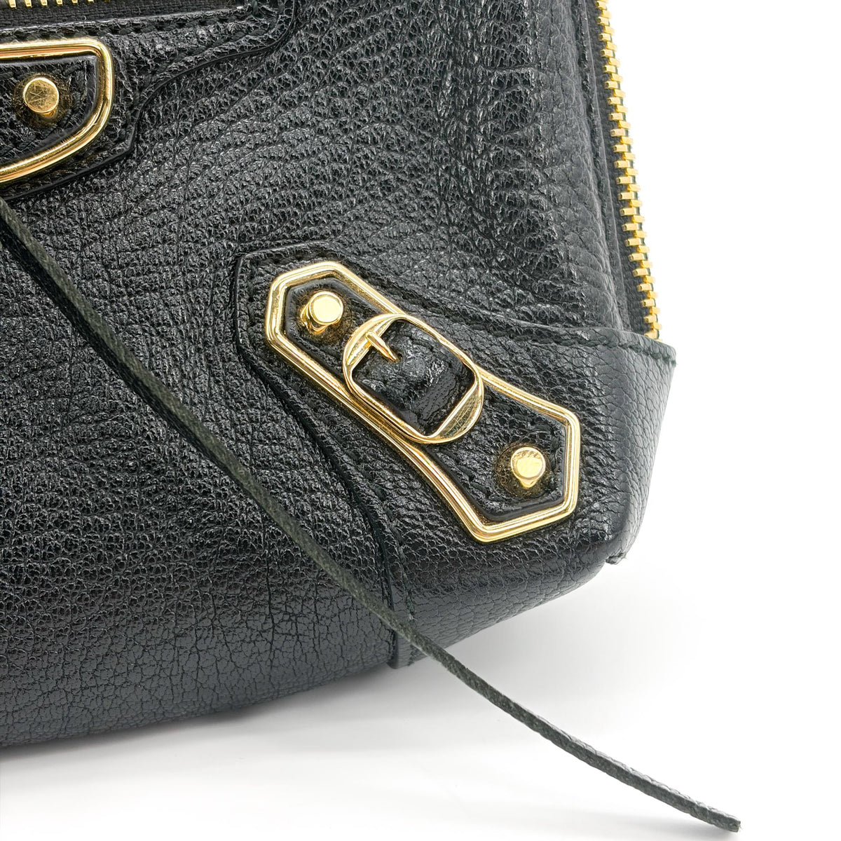 Balenciaga Classic Studs Chain Reporter Leather Black Leather Crossbody Bag Bag (Pre-Owned)