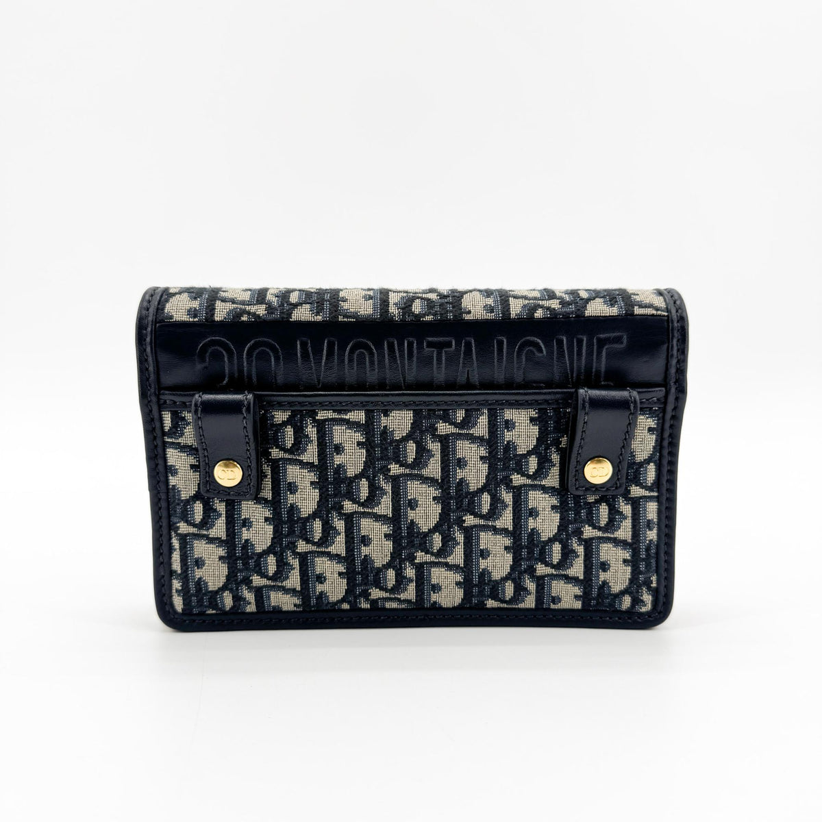 Christian Dior 30 Montaigne 2-In-1 Oblique Canvas Navy Canvas Clutche & Pouche Bag (Pre-Owned)