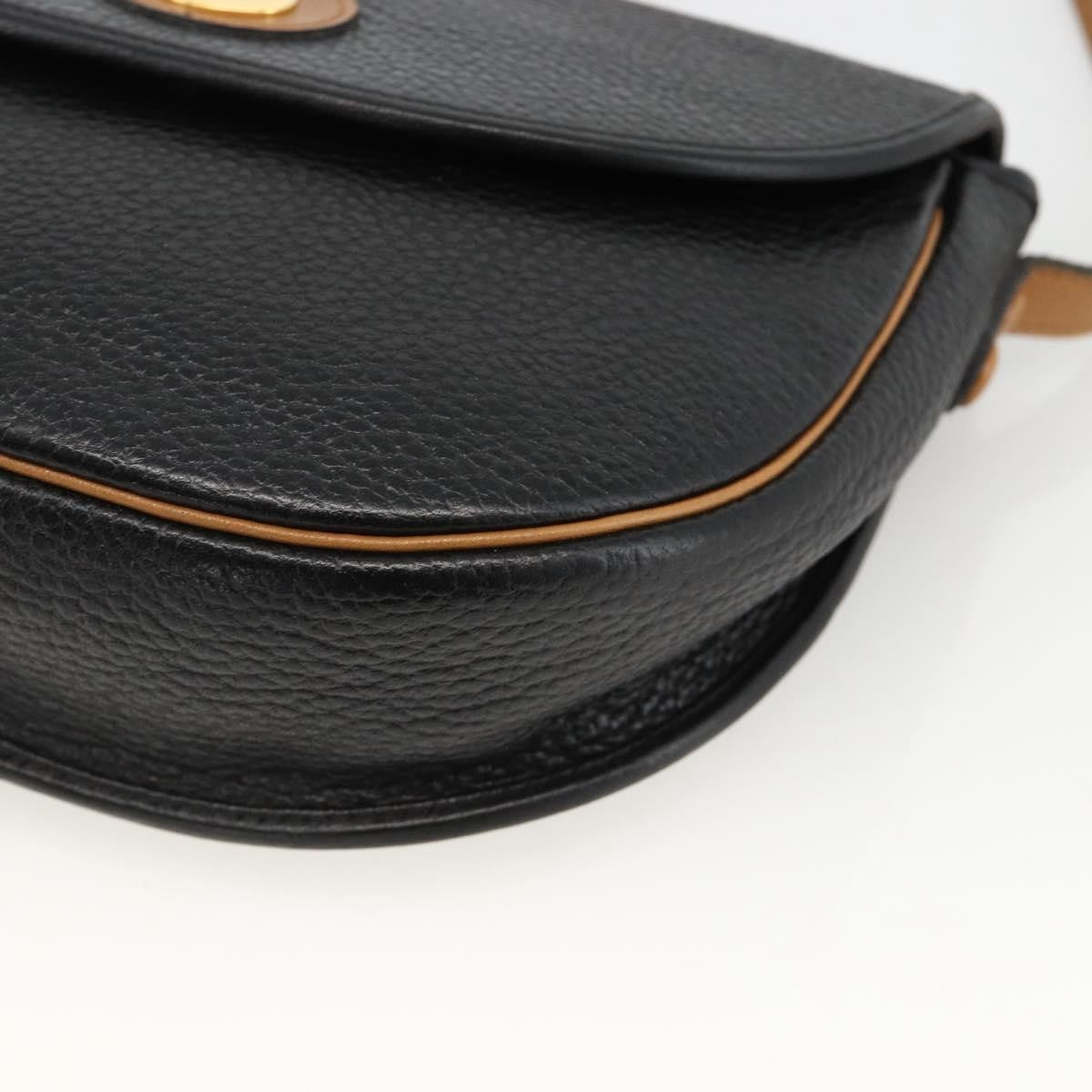 Christian Dior Cd Shoulder Bag Leather Black Leather Shoulder Bag Bag (Pre-Owned)