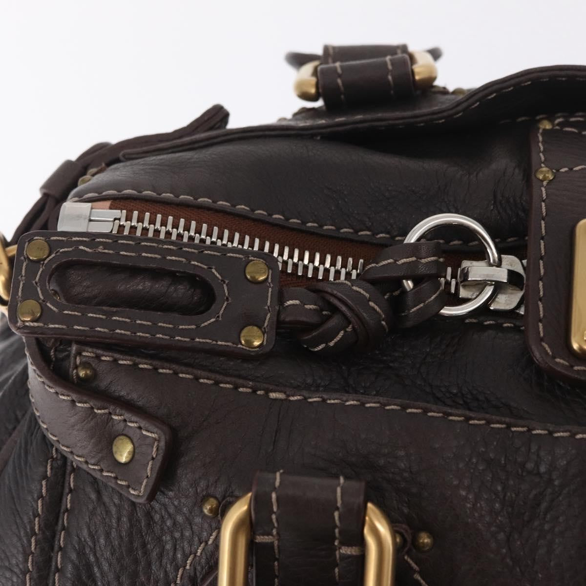 Chloe Paddington Lock Leather Brown Leather Handbag (Pre-Owned)