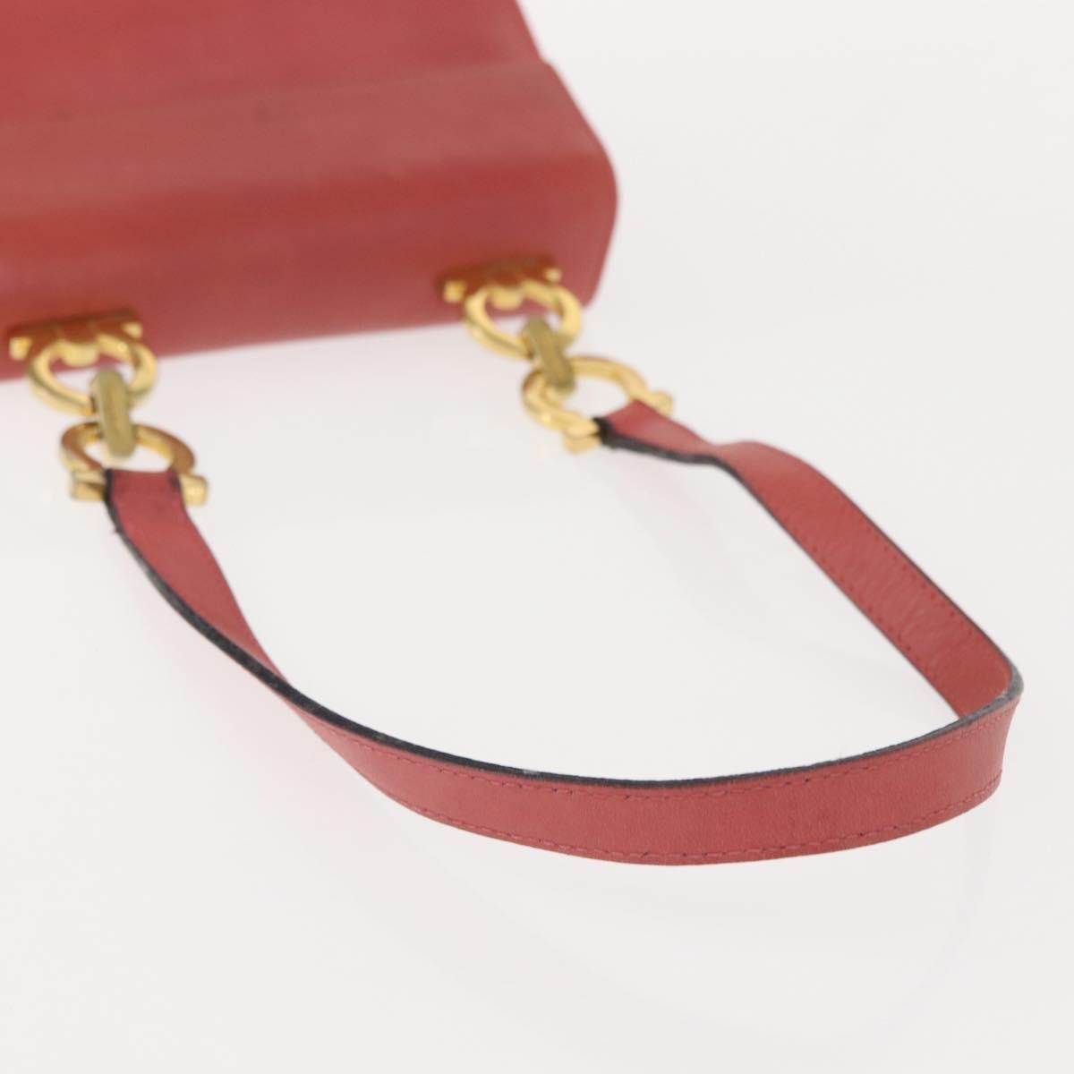 Salvatore Ferragamo Gancini Leather Pink Leather Shoulder Bag Bag (Pre-Owned)
