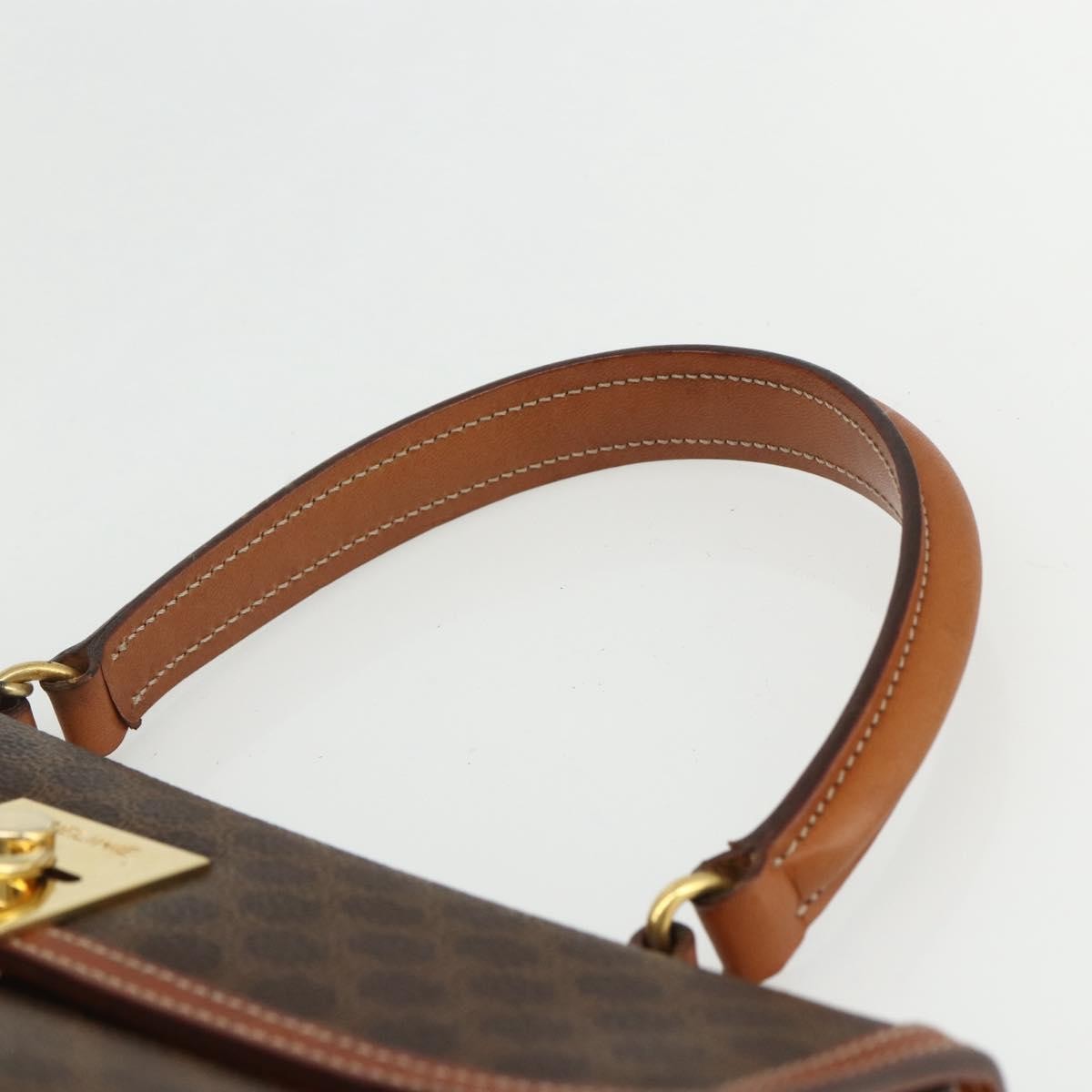 Celine Vintage Macadam Canvas And Leather Brown Canvas Handbag (Pre-Owned)