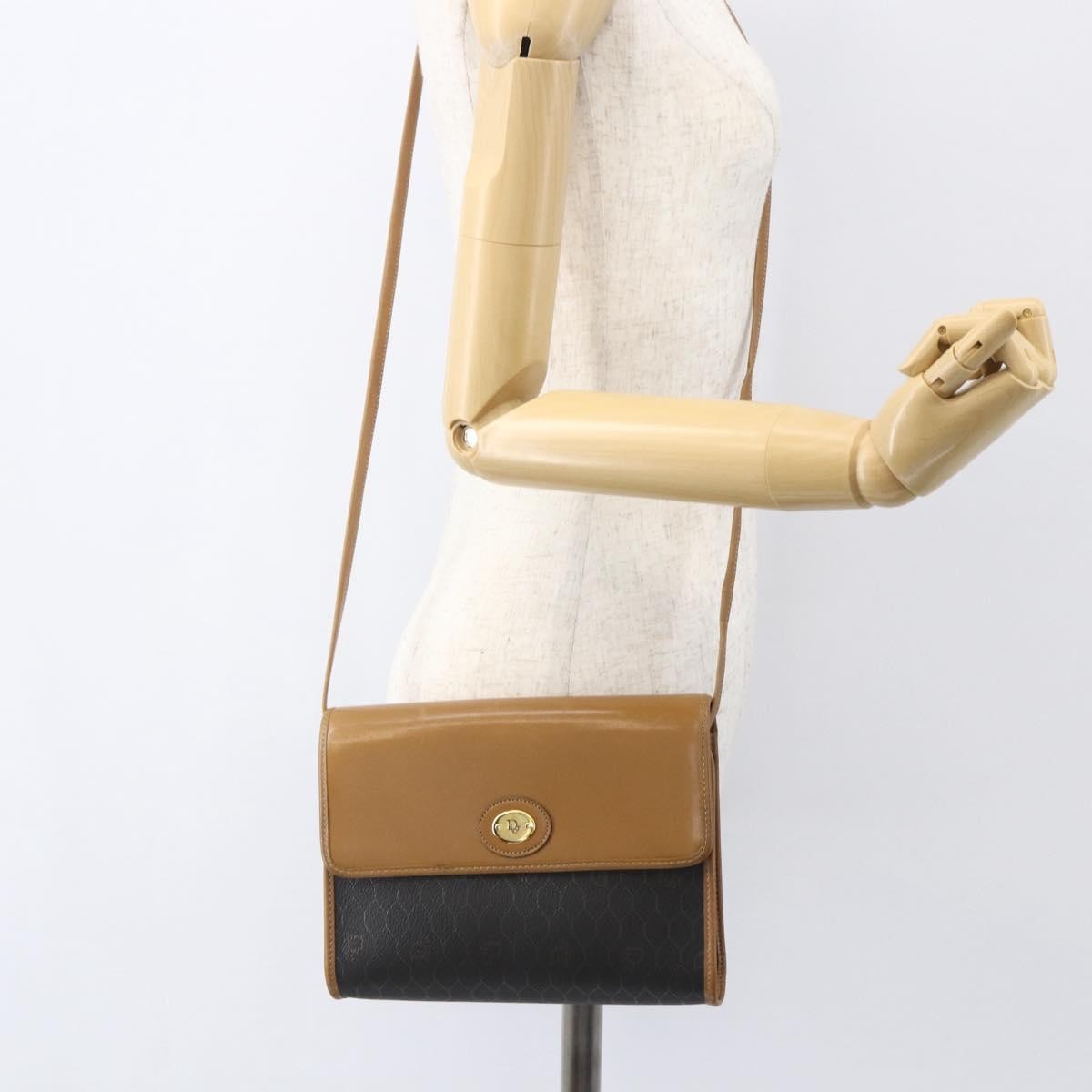 Christian Dior Vintage Honeycomb Canvas And Leather Black Pvc Shoulder Bag Bag (Pre-Owned)