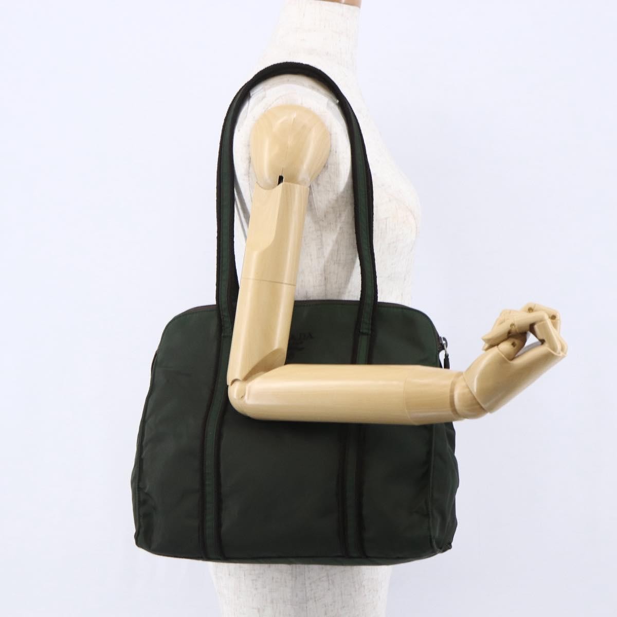 Prada Vintage Tote Tessuto Khaki Nylon Tote Bag Bag (Pre-Owned)