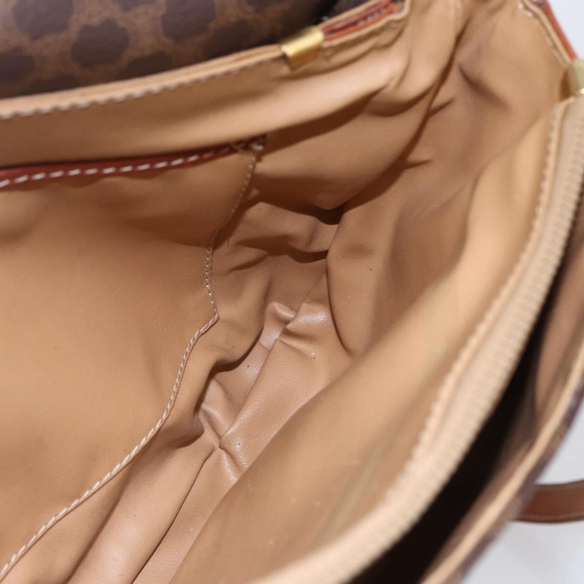 Celine Vintage Macadam Canvas And Leather Brown Canvas Shoulder Bag Bag (Pre-Owned)
