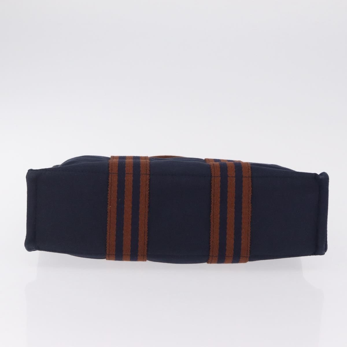 Hermes Fourre Tout Toile Navy Canvas Tote Bag Bag (Pre-Owned)