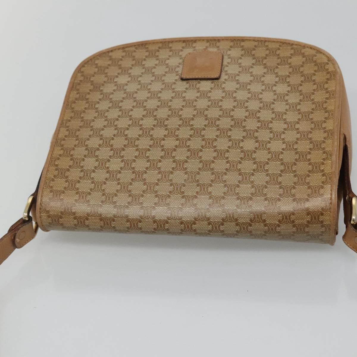 Celine Vintage Macadam Canvas And Leather Beige Canvas Shoulder Bag Bag (Pre-Owned)
