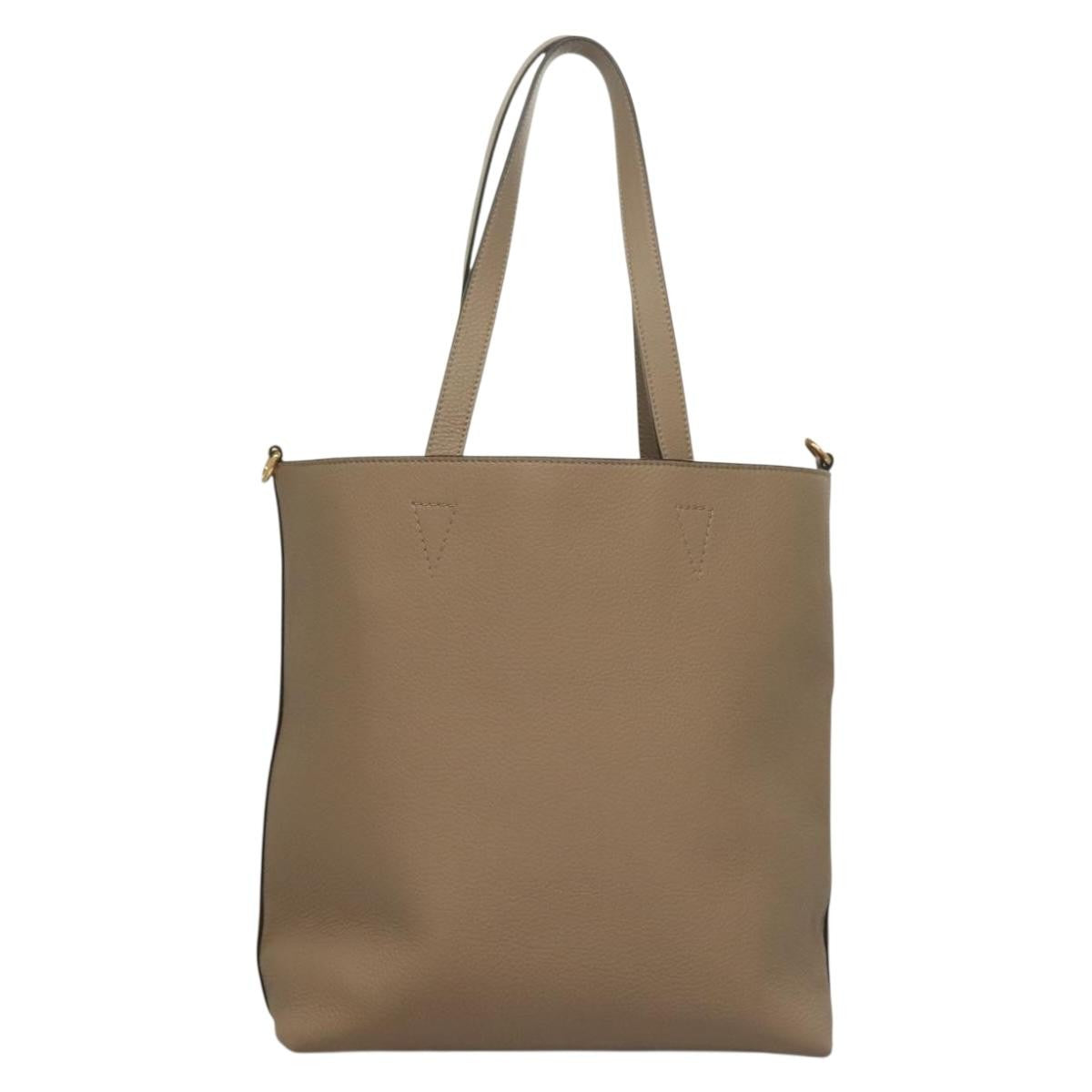 Versace La Medusa Tote Embossed Canvas Beige Leather Bag (Pre-Owned)