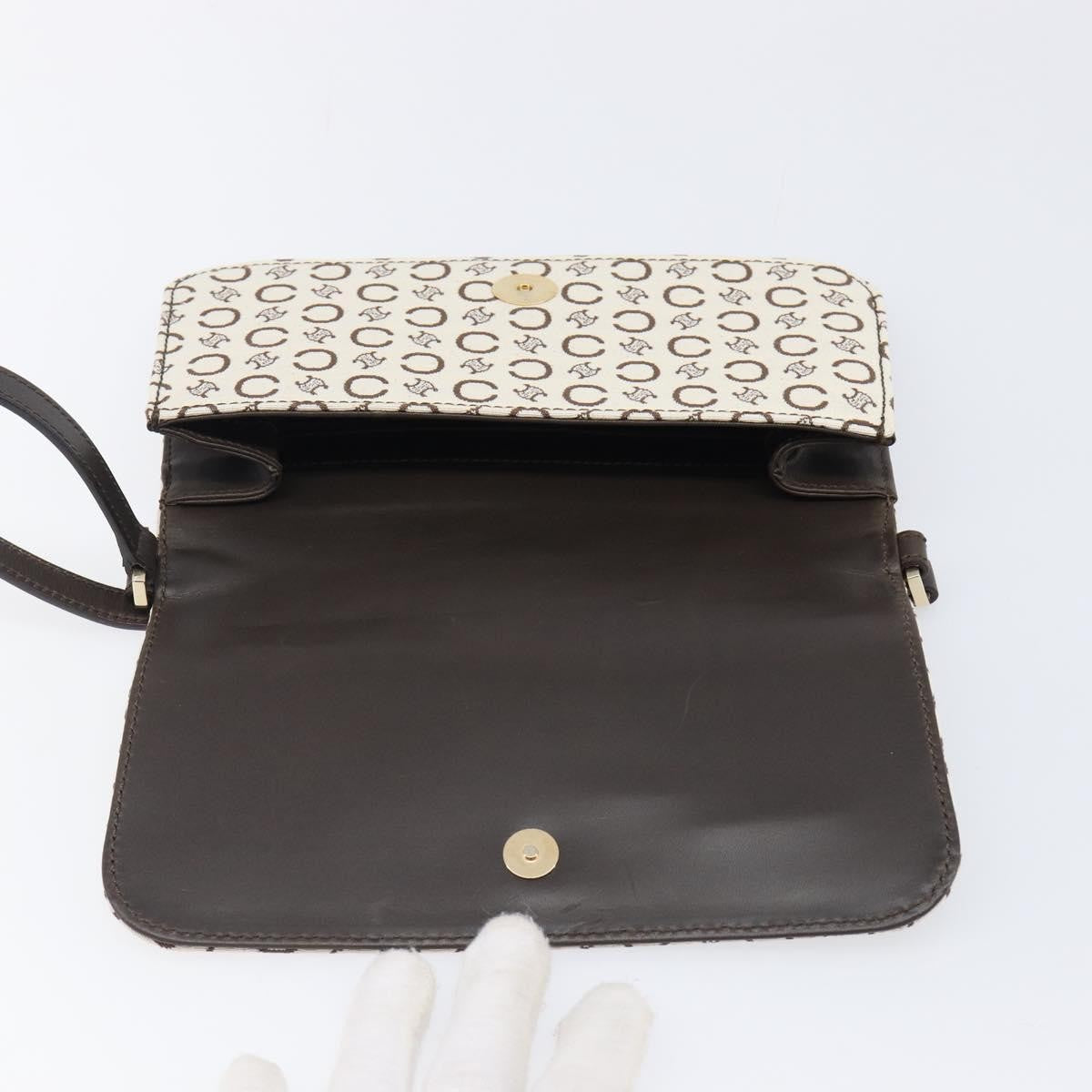 Celine C Macadam Shoulder Canvas Beige Canvas Handbag (Pre-Owned)