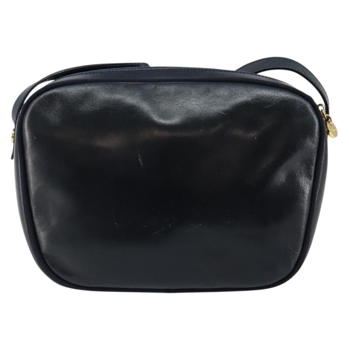 Salvatore Ferragamo Vala Leather Navy Leather Shoulder Bag Bag (Pre-Owned)