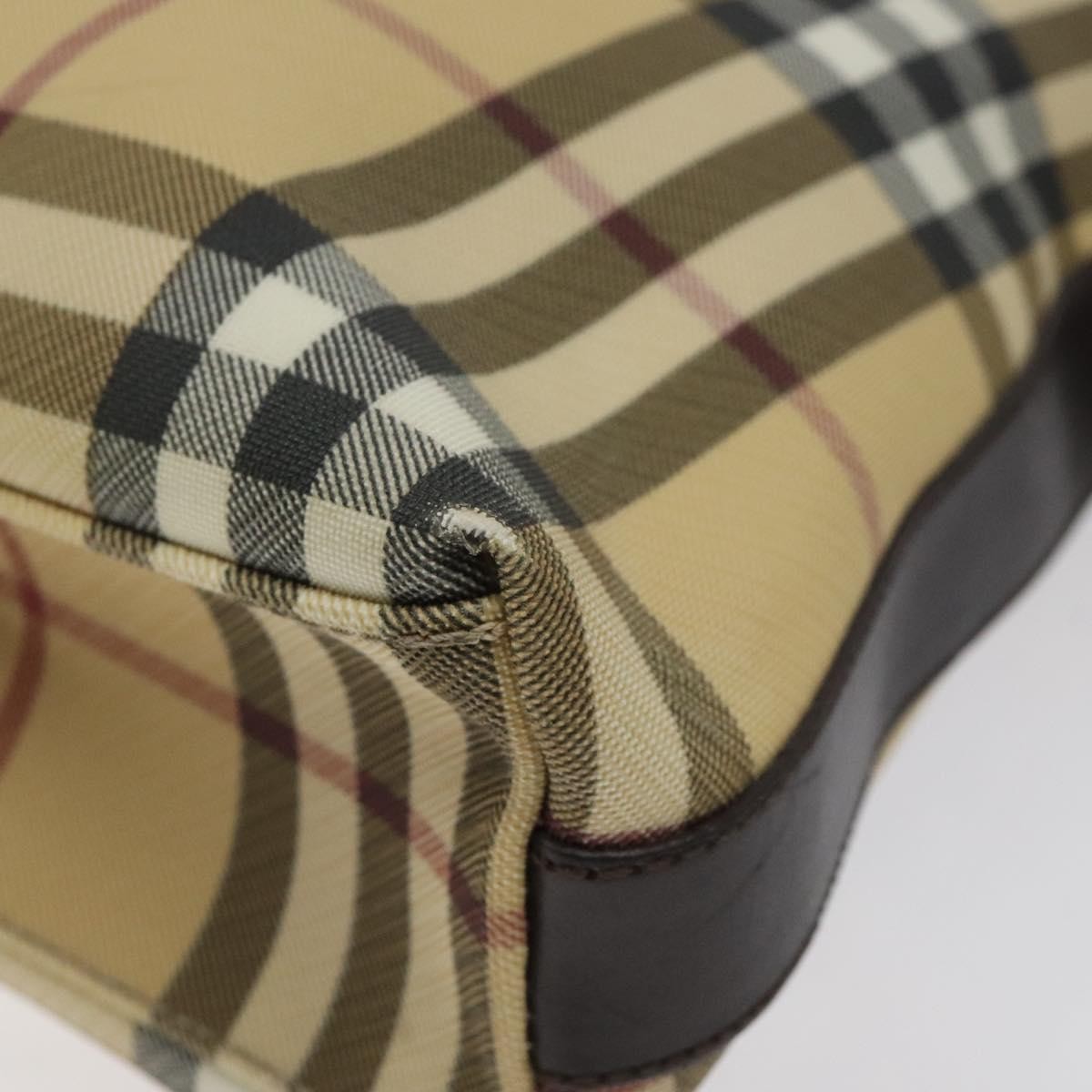 Burberry Nova Check Canvas And Leather Beige Canvas Shoulder Bag Bag (Pre-Owned)