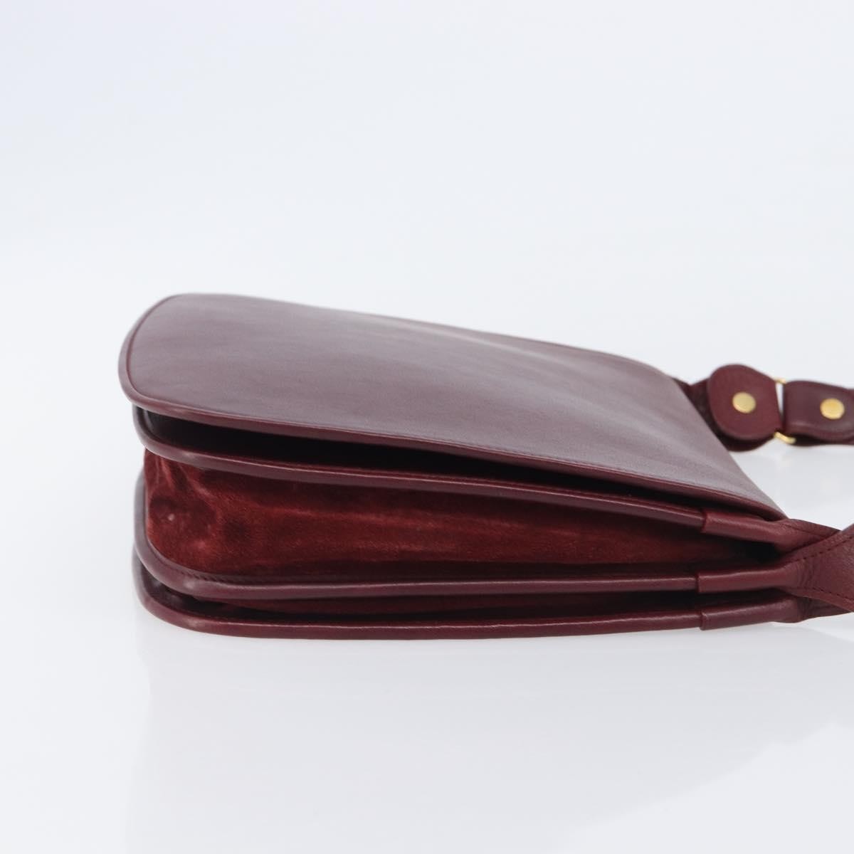 Cartier Must De Cartier Leather Burgundy Leather Shoulder Bag Bag (Pre-Owned)