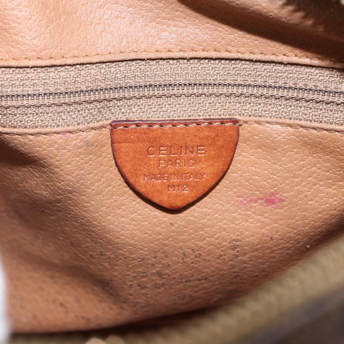 Celine Vintage Macadam Canvas And Leather Brown Canvas Shoulder Bag Bag (Pre-Owned)