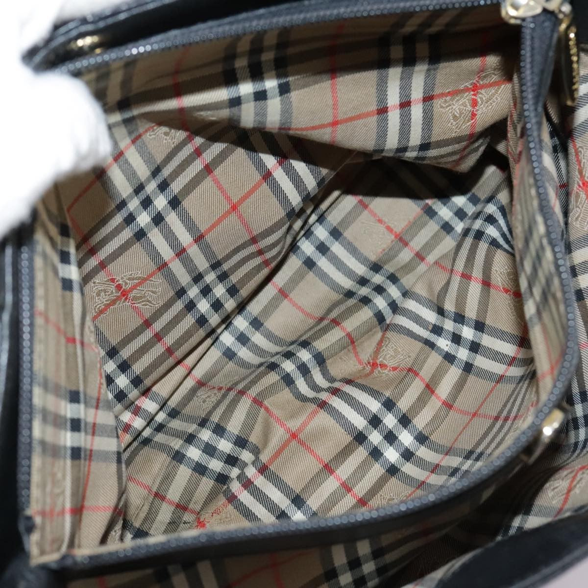 Burberry Handbag Leather Black Leather Handbag (Pre-Owned)
