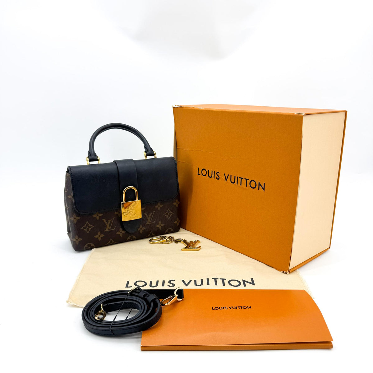 Louis Vuitton Locky Monogram Canvas With Leather Black Canvas Handbag (Pre-Owned)