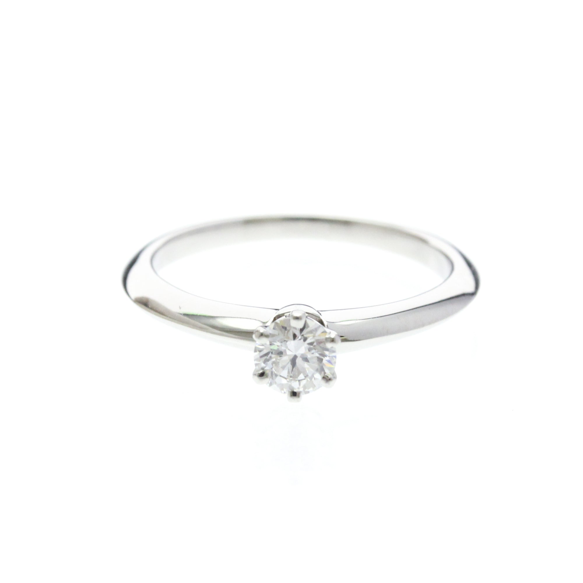 Tiffany & Co. Tiffany Setting Solitaire Platinum With Rbc Diamond Silver Platinum Ring Jewelry (Pre-Owned)
