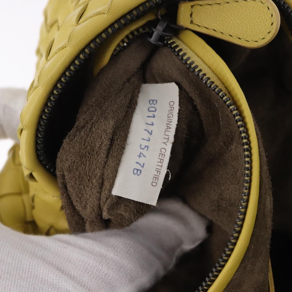 Bottega Veneta Zip Cube Messenger Intrecciato Nappa Yellow Leather Shoulder Bag Bag (Pre-Owned)