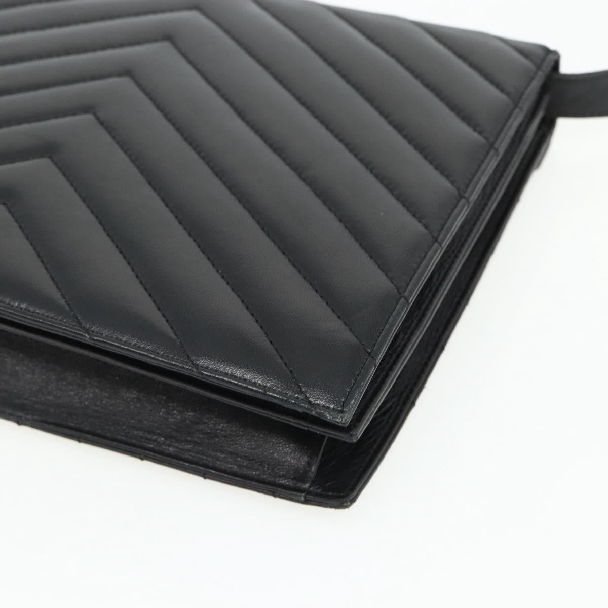 Saint Laurent Loulou Nm Matelasse Chevron Leather Black Leather Shoulder Bag Bag (Pre-Owned)