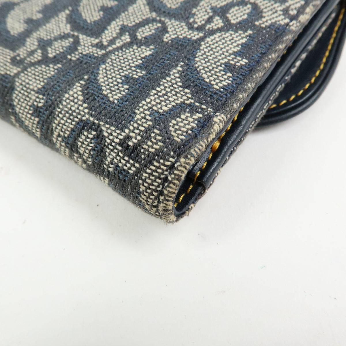 Christian Dior Saddle Lotus Oblique Canvas Navy Canvas Wallets Accessory (Pre-Owned)