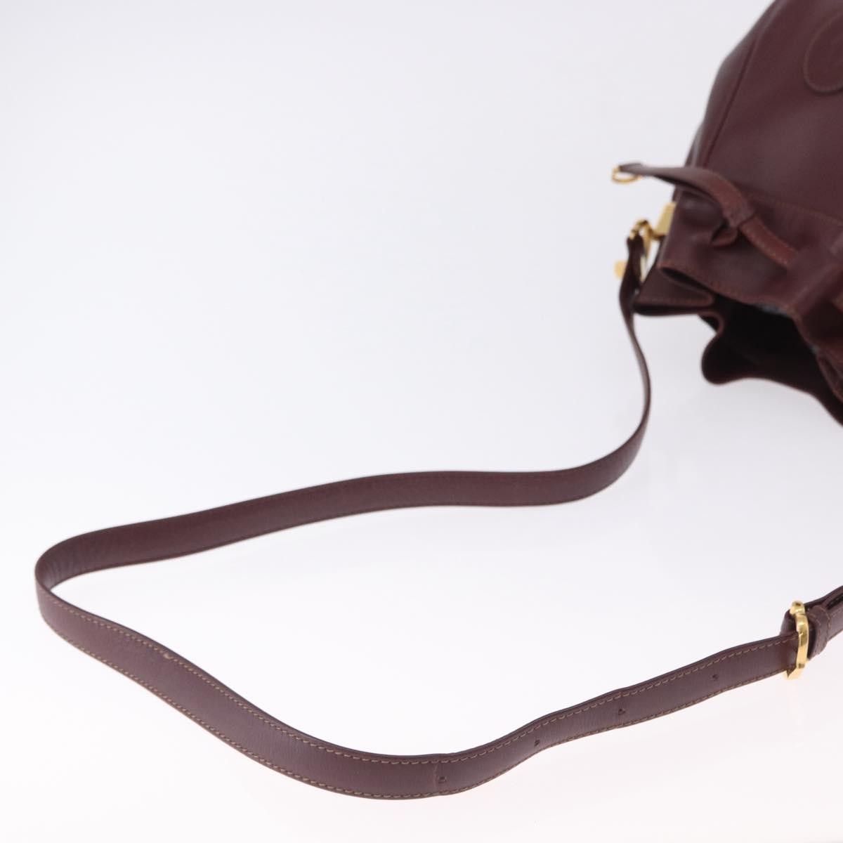 Cartier Must De Cartier Leather Burgundy Leather Shoulder Bag Bag (Pre-Owned)