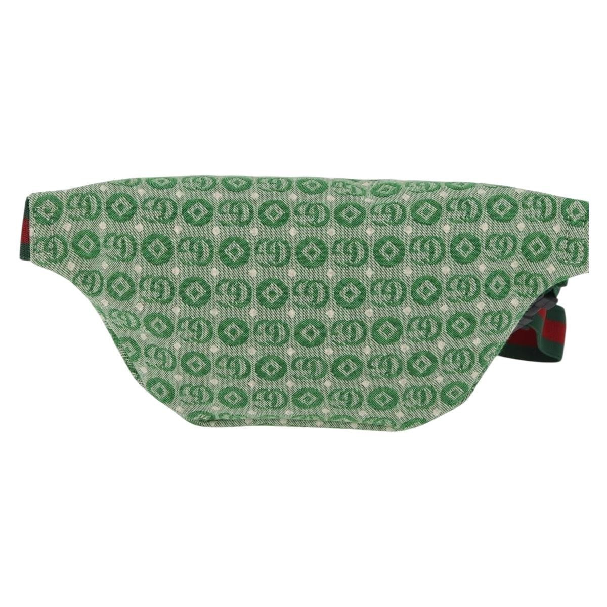 Gucci Children's Belt Gg Canvas Green Canvas Handbag (Pre-Owned)