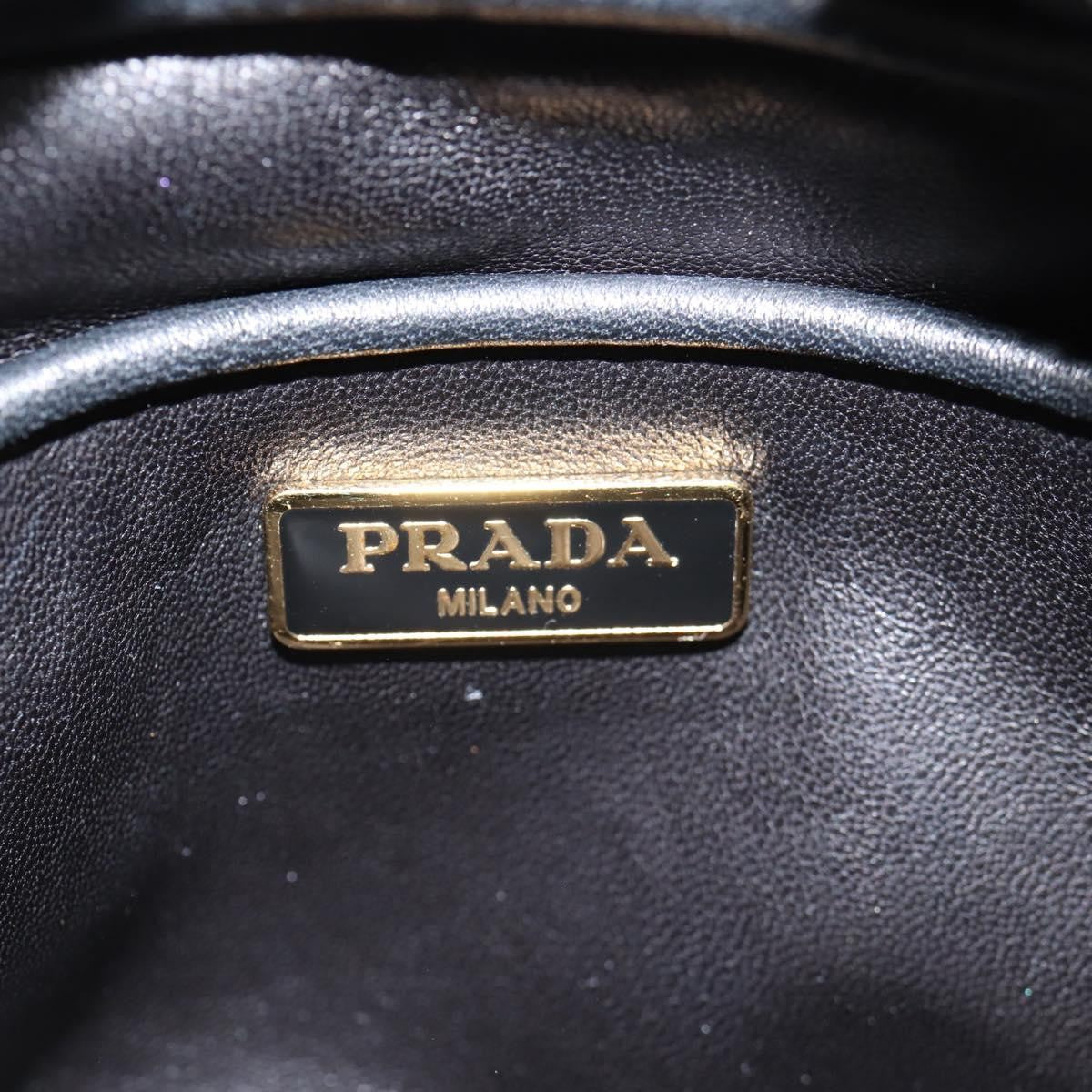 Prada Bow Camera Nappa Leather Black Leather Shoulder Bag Bag (Pre-Owned)