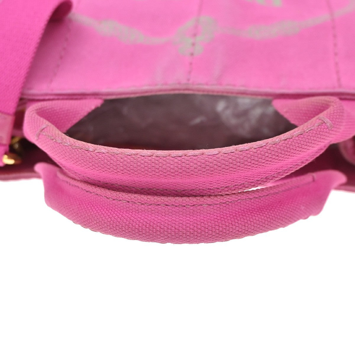 Prada Canapa Open Tote Canvas Pink Canvas Tote Bag Bag (Pre-Owned)