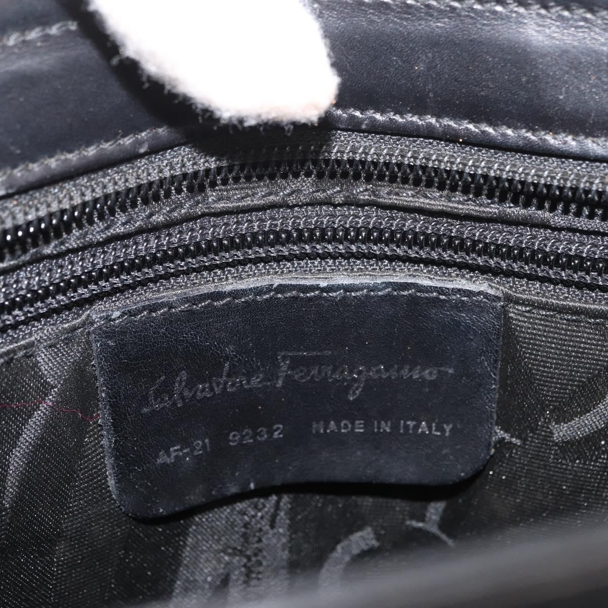 Salvatore Ferragamo Vintage Leather Black Leather Tote Bag Bag (Pre-Owned)