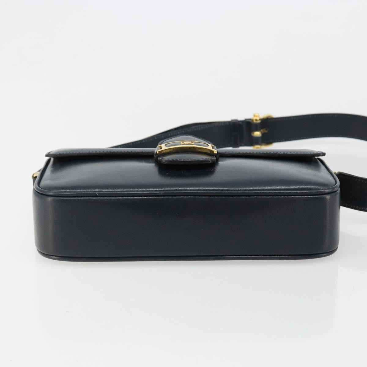 Celine Shoulder Leather Navy Leather Shoulder Bag Bag (Pre-Owned)