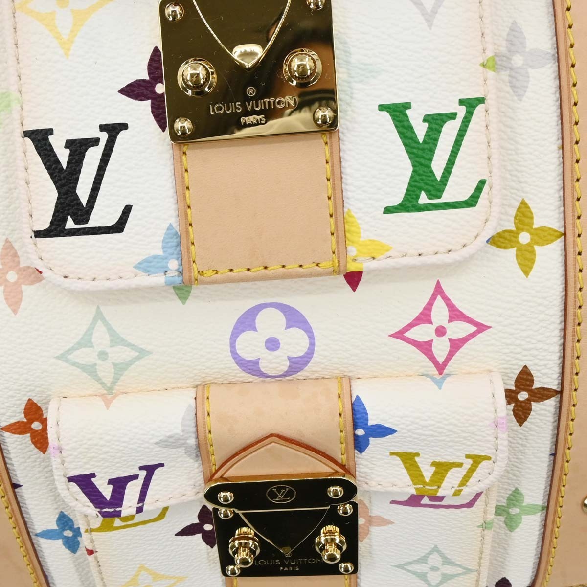 Louis Vuitton Keepall Monogram Multicolor White Canvas Travel Bag Bag (Pre-Owned)