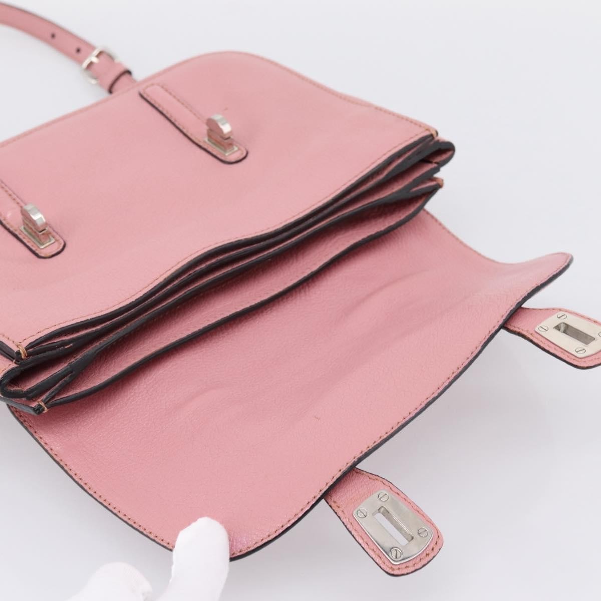 Miu Miu Beau Top Handle Leather Pink Leather Handbag (Pre-Owned)