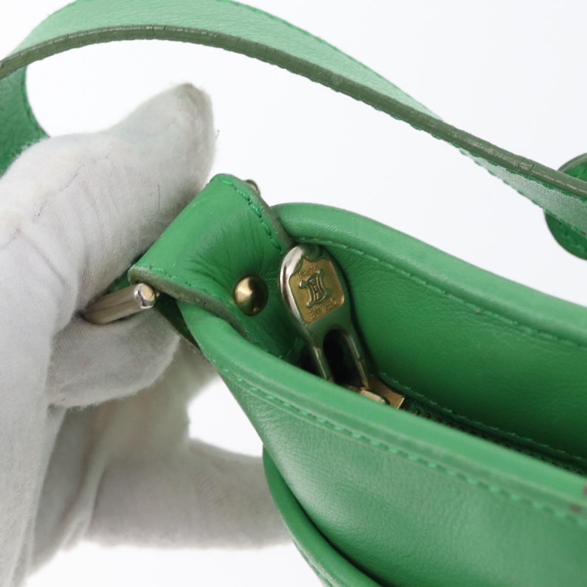Celine Vintage Leather Green Leather Shoulder Bag Bag (Pre-Owned)
