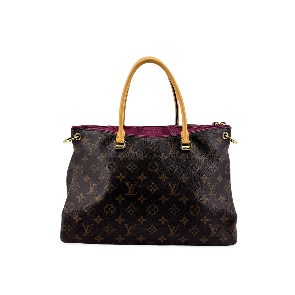 Louis Vuitton Pallas Monogram Canvas With Leather Brown Canvas Tote Bag Bag (Pre-Owned)