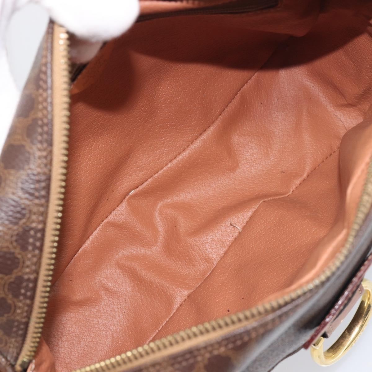 Celine Vintage Macadam Circle Logo Canvas And Leather Brown Pvc Shoulder Bag Bag (Pre-Owned)