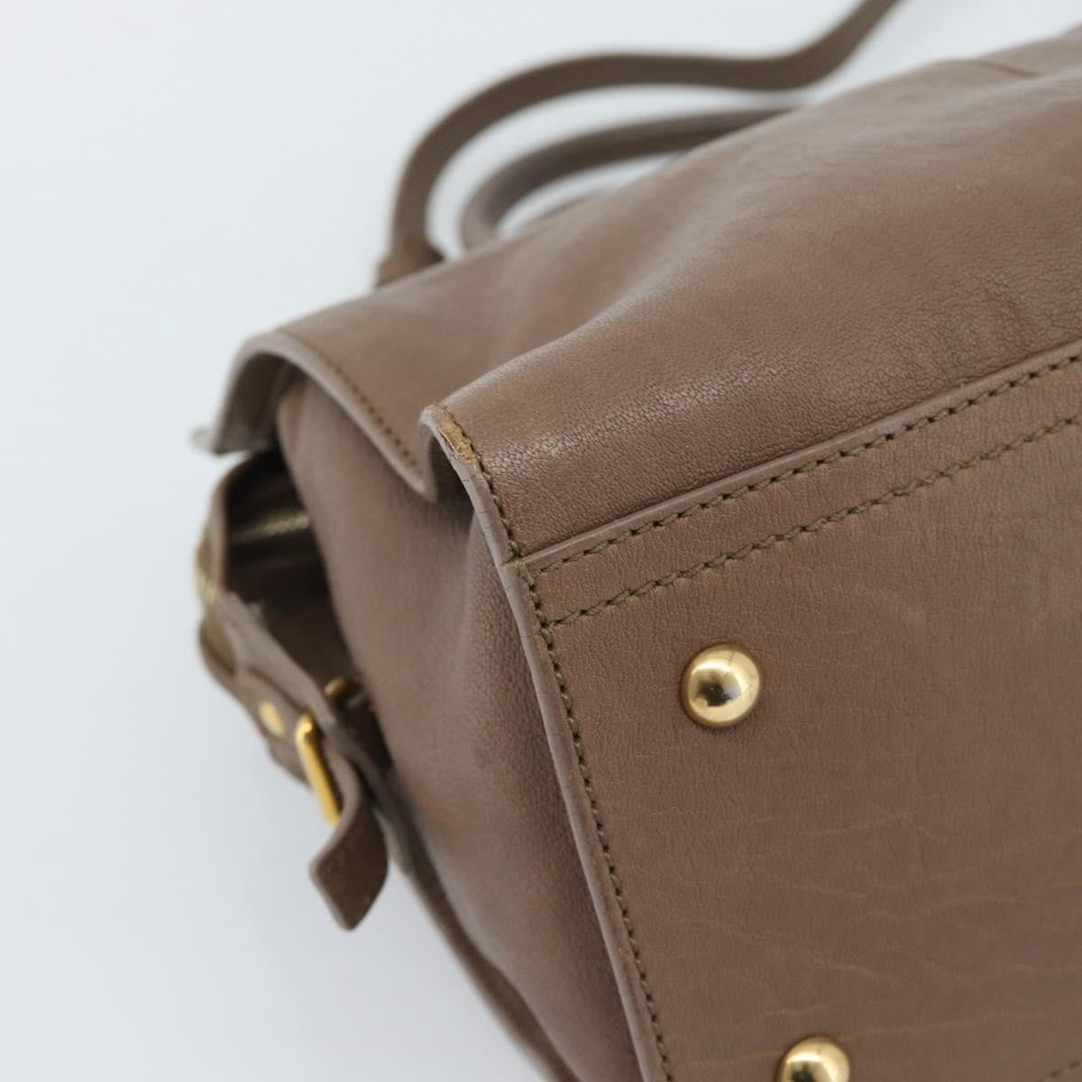 Saint Laurent Chyc Cabas Leather Brown Leather Tote Bag Bag (Pre-Owned)