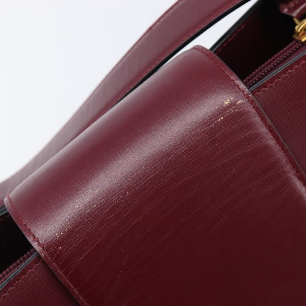 Cartier Must De Cartier Leather Burgundy Leather Shoulder Bag Bag (Pre-Owned)