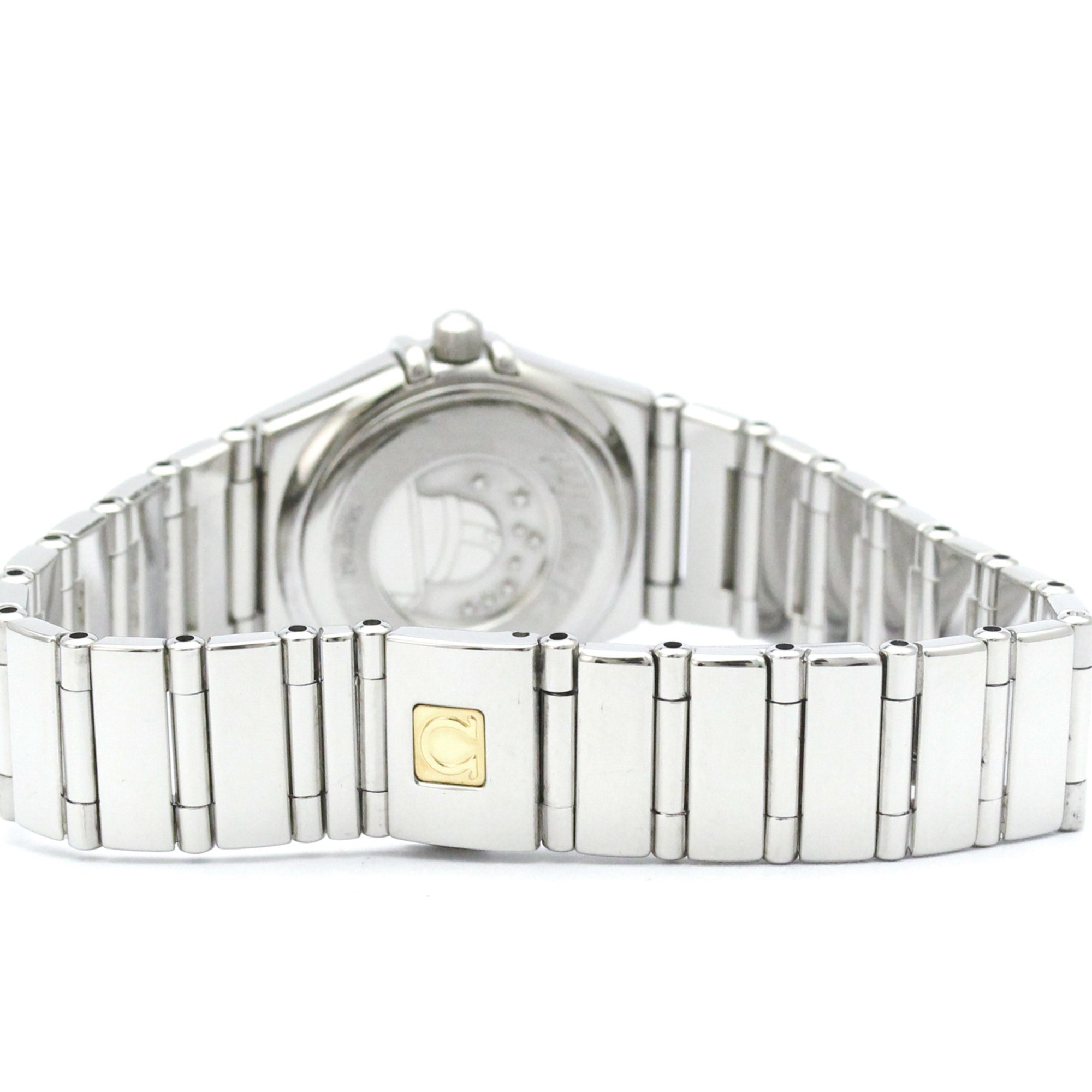 Omega Constellation Quartz Stainless Steel With Diamond Bezel And Mother Of Pearl Watch (Pre-Owned)