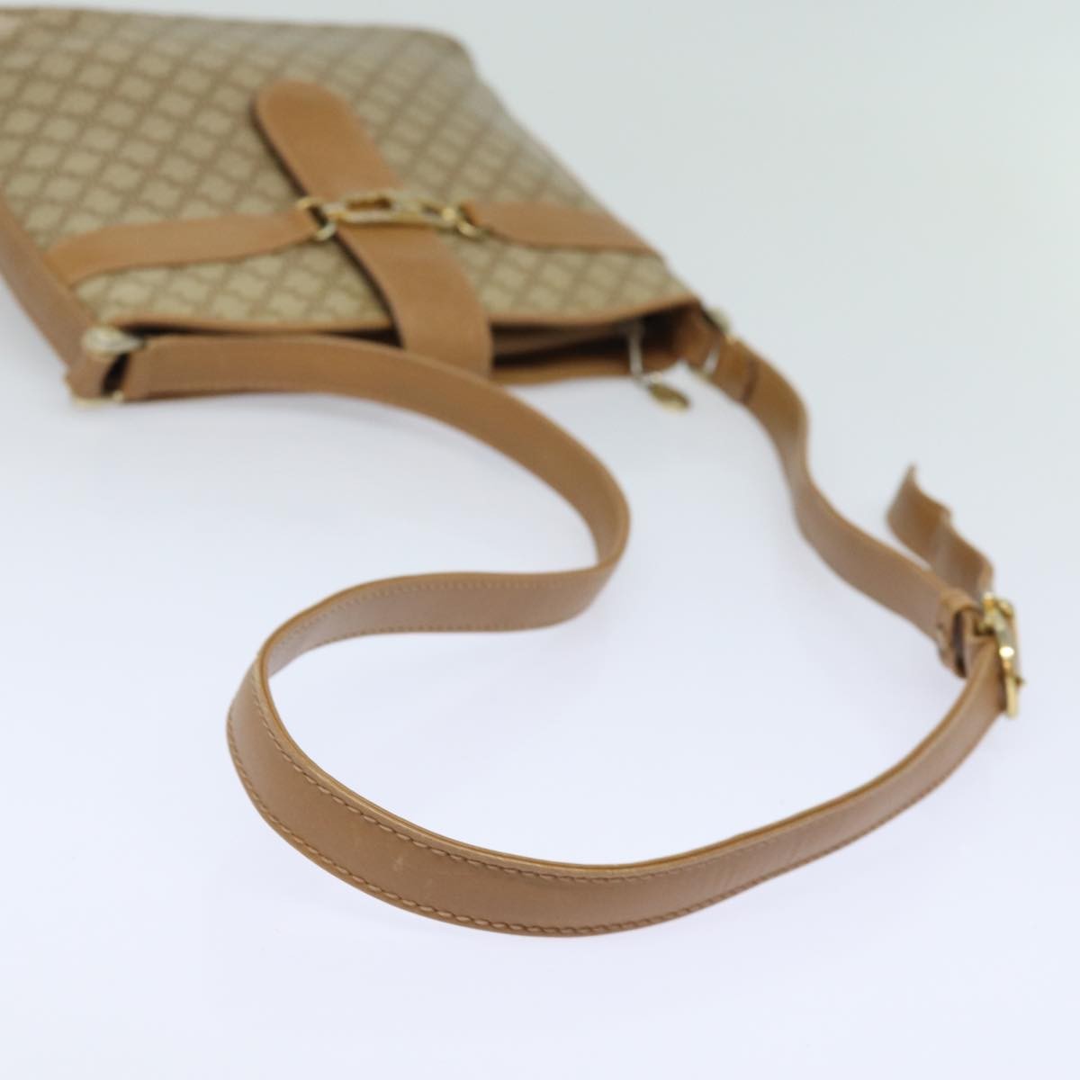 Celine Vintage Macadam Canvas And Leather Beige Canvas Shoulder Bag Bag (Pre-Owned)