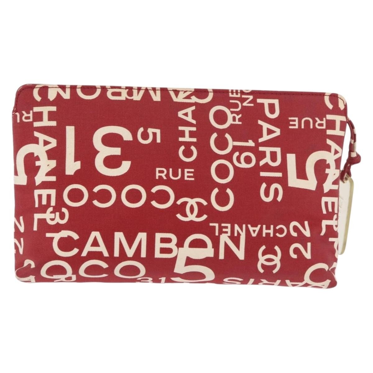 Chanel Vintage Clutch Canvas Red Canvas Clutche & Pouche Bag (Pre-Owned)