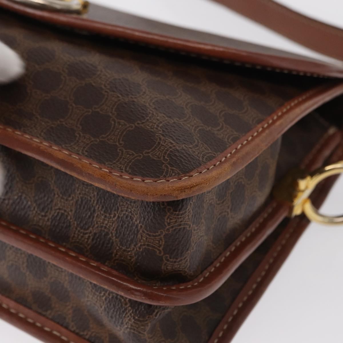 Celine Vintage Macadam Canvas Brown Canvas Shoulder Bag Bag (Pre-Owned)