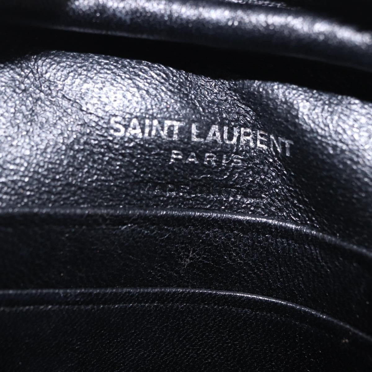 Saint Laurent Classic Monogram Blogger Patch Embellished Leather Black Leather Crossbody Bag Bag (Pre-Owned)