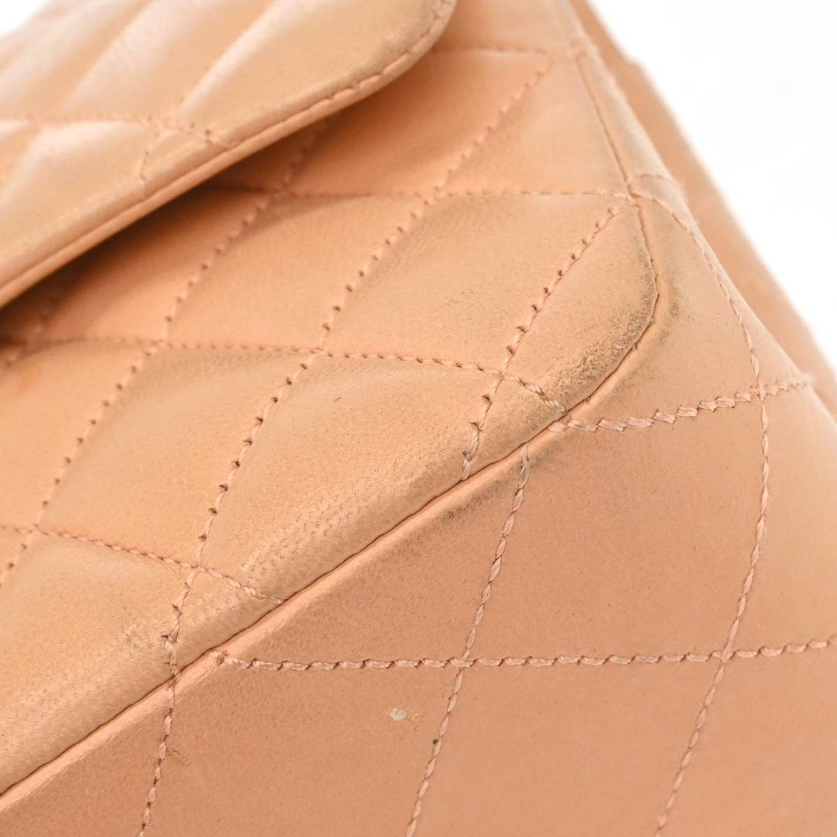 Chanel Timeless - Classic Double Flap Quilted Lambskin Pink Leather Shoulder Bag Bag (Pre-Owned)