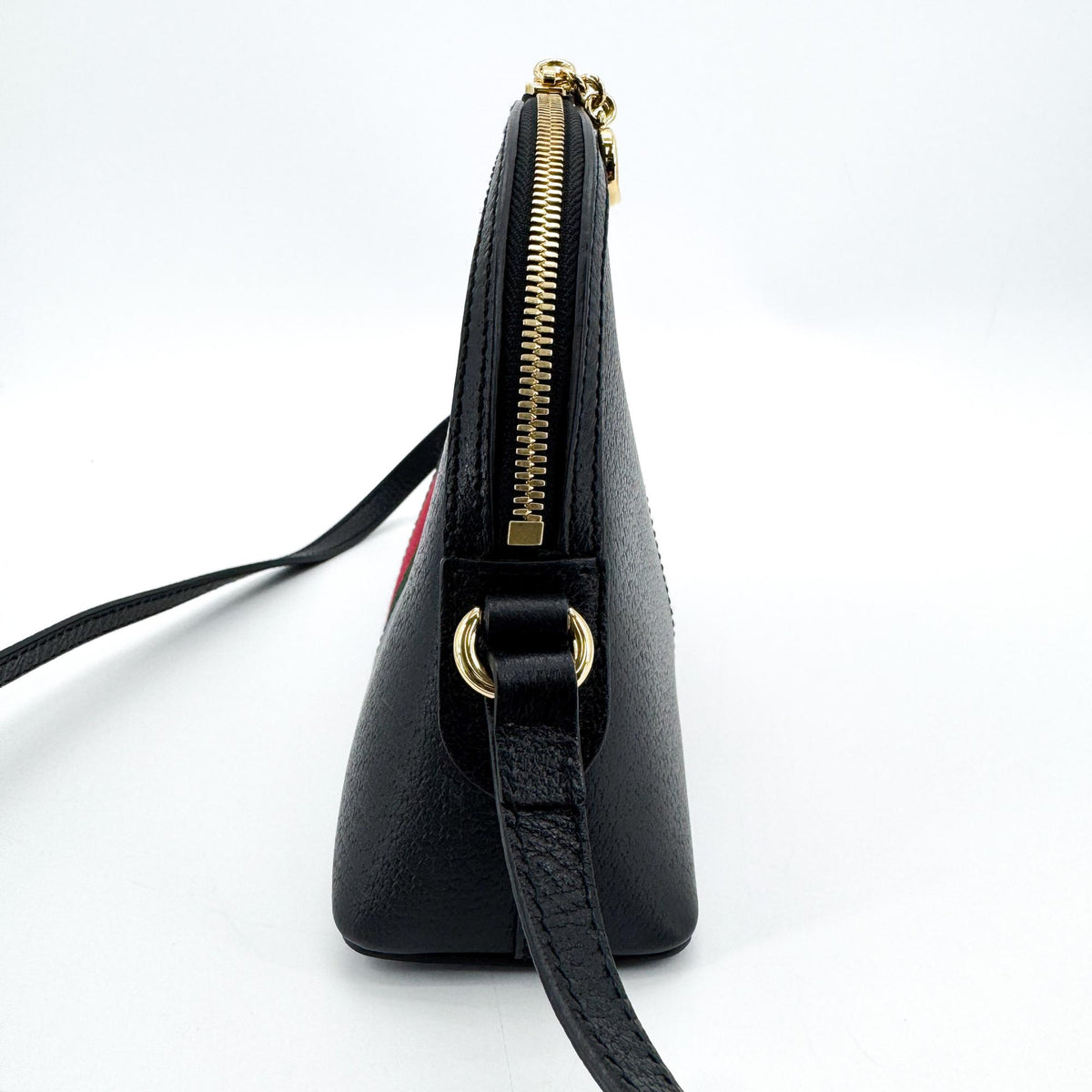 Gucci Ophidia Dome Leather Black Leather Shoulder Bag Bag (Pre-Owned)