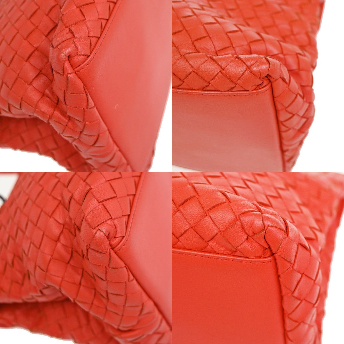 Bottega Veneta 2-Pocket Convertible Intrecciato Nappa Red Leather Tote Bag Bag (Pre-Owned)