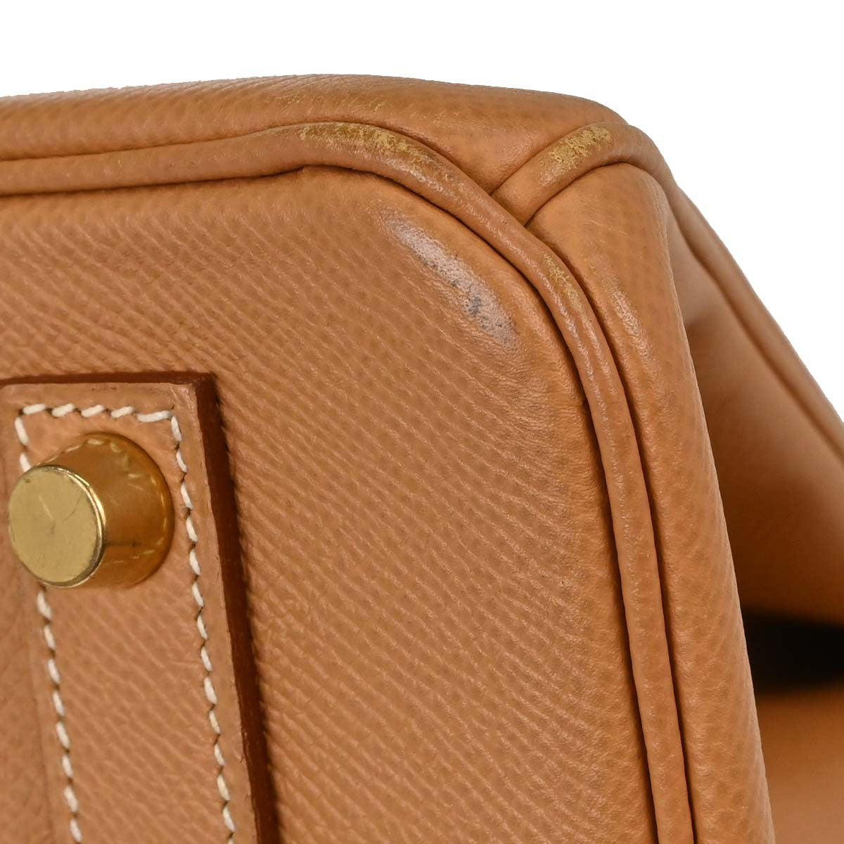Hermes Birkin Brown Courchevel With Gold Hardware Gold Leather Handbag (Pre-Owned)
