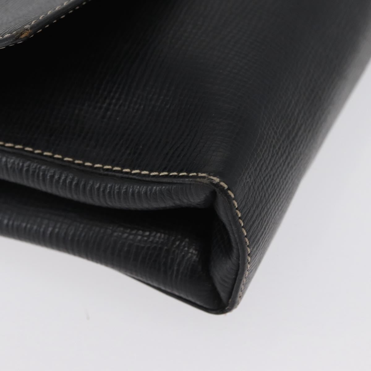 Celine Circle Logo Leather Black Leather Shoulder Bag Bag (Pre-Owned)